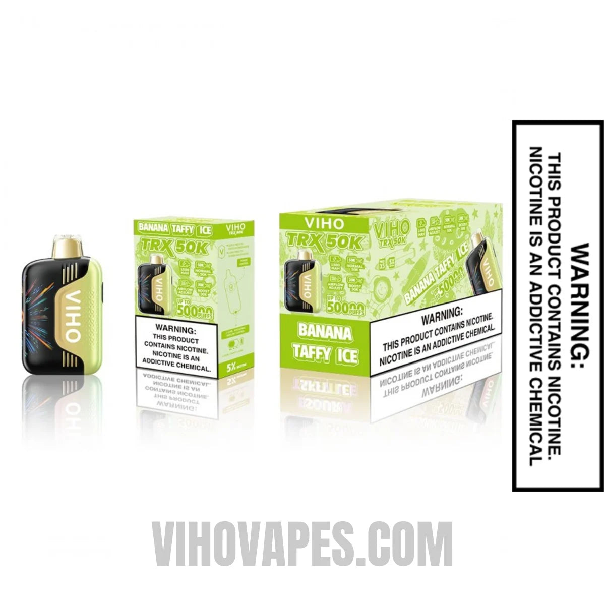 Banana Taffy Ice VIHO TRX 50K Disposable Vape with Bundle Pack