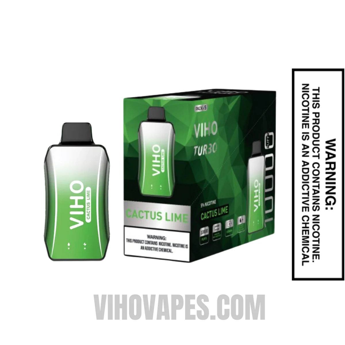 Cactus Lime VIHO Turbo Vape 10000 Puffs With Bundle Pack