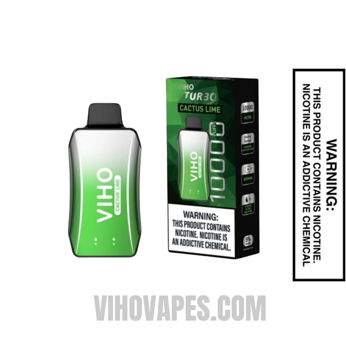 Cactus Lime VIHO Turbo Vape 10000 Puffs With Package Box