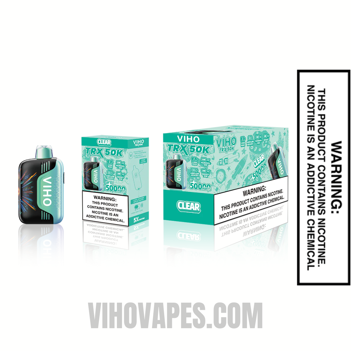 Clear VIHO TRX 50K Disposable Vape with Bundle Pack