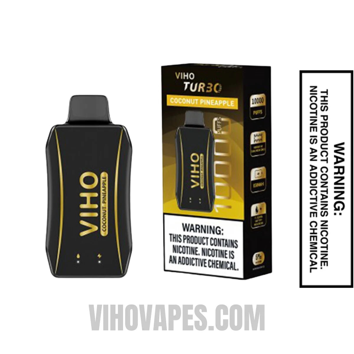 Coconut Pineapple VIHO Turbo Vape 10000 Puffs With Package Box