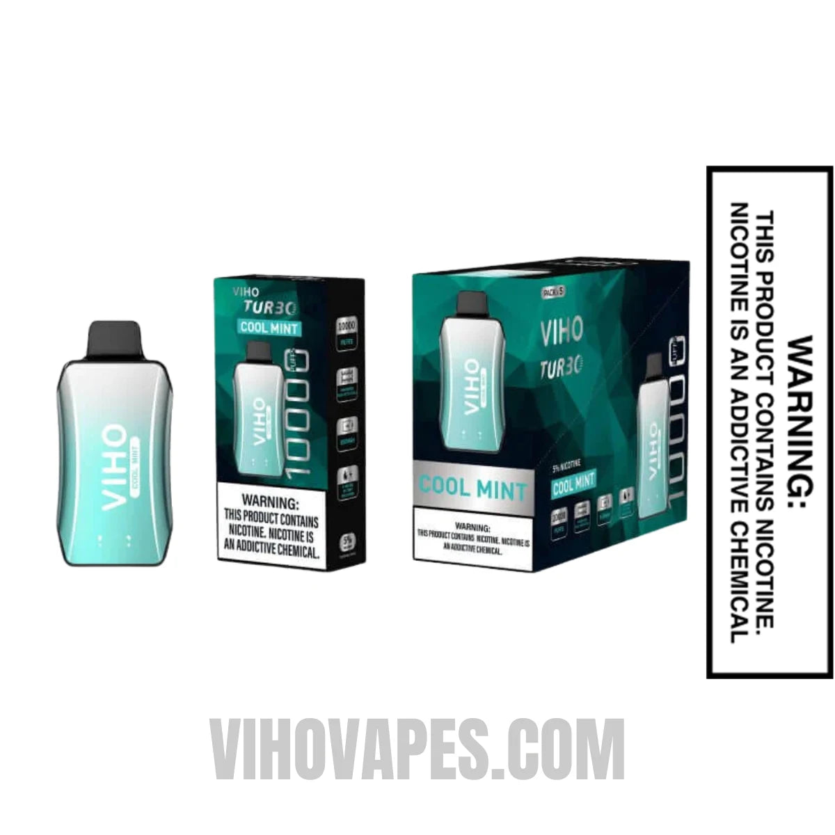 Cool Mint VIHO Turbo Vape 10000 Puffs With Bundle Pack