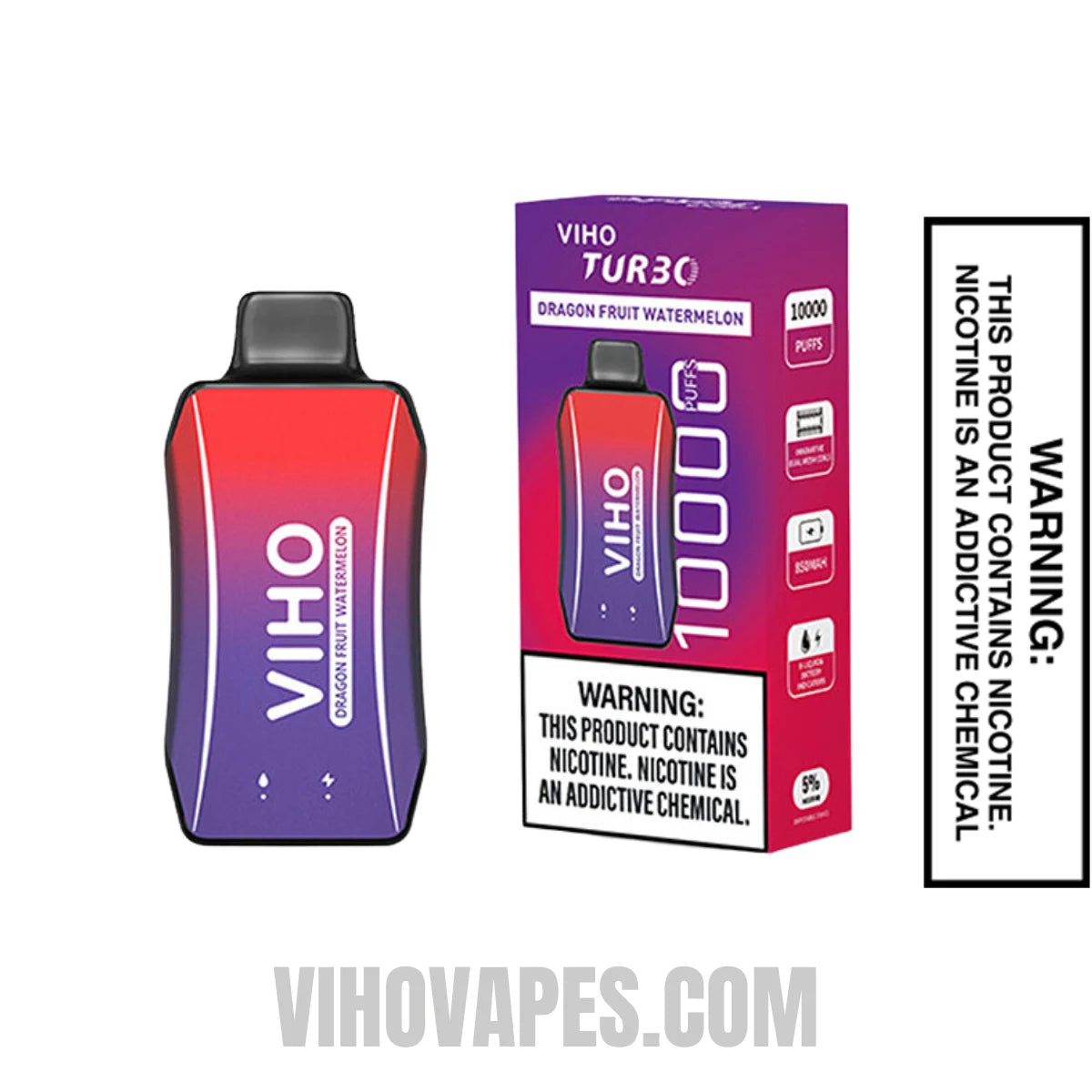 Dragon Fruit Watermelon VIHO Turbo Vape 10000 Puffs With Package Box