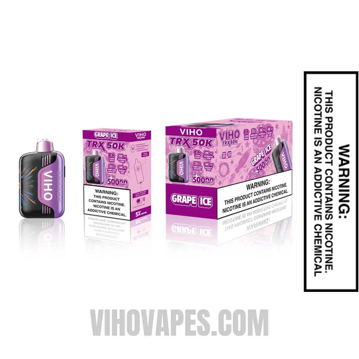 Grape Ice VIHO TRX 50K Disposable Vape with Bundle Pack