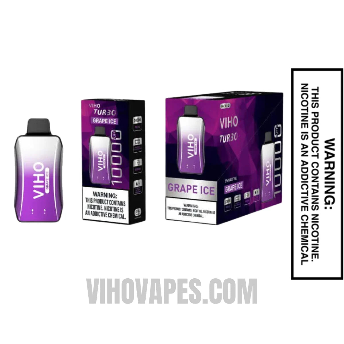 Grape Ice VIHO Turbo Vape 10000 Puffs With Bundle Pack