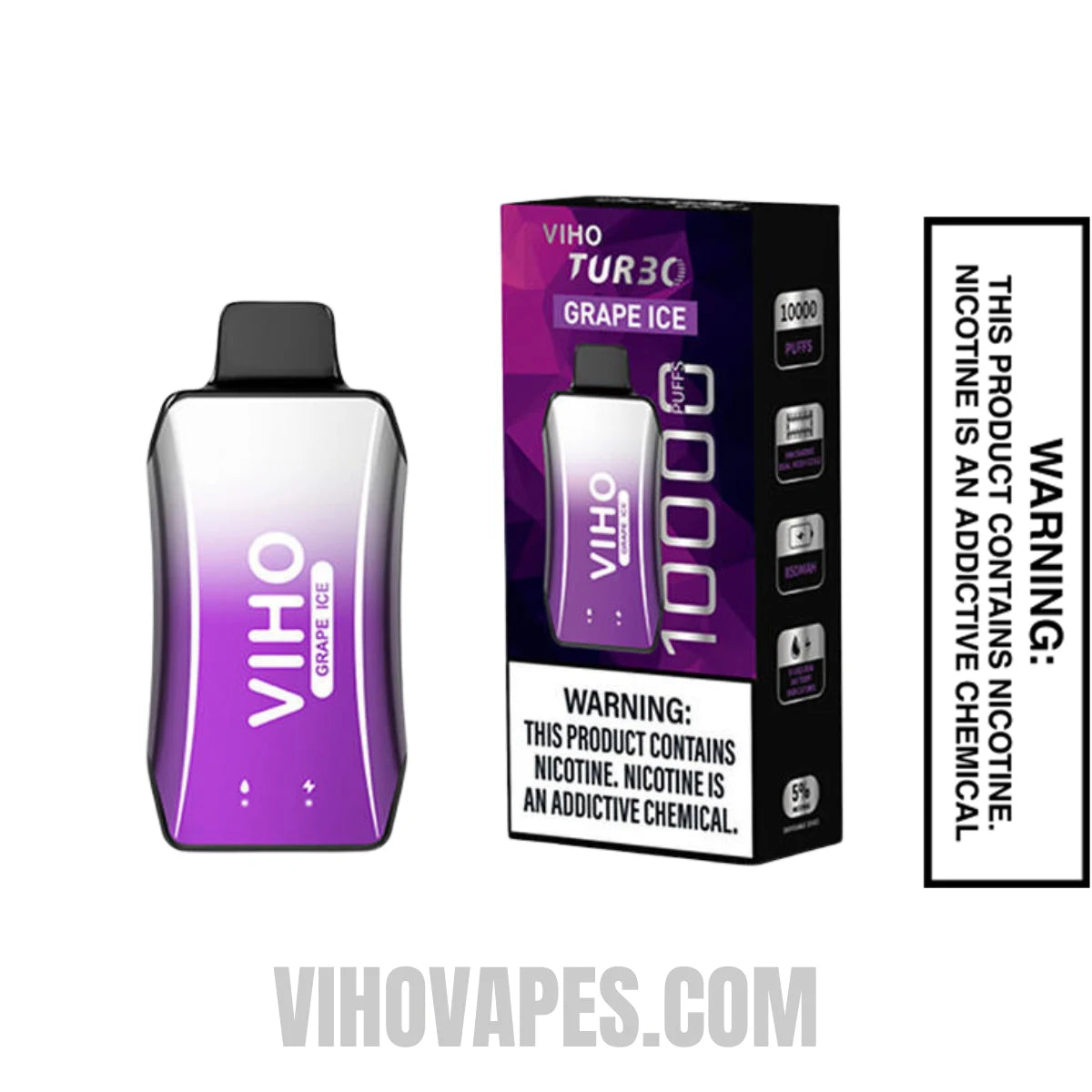 Grape Ice VIHO Turbo Vape 10000 Puffs With Package Box
