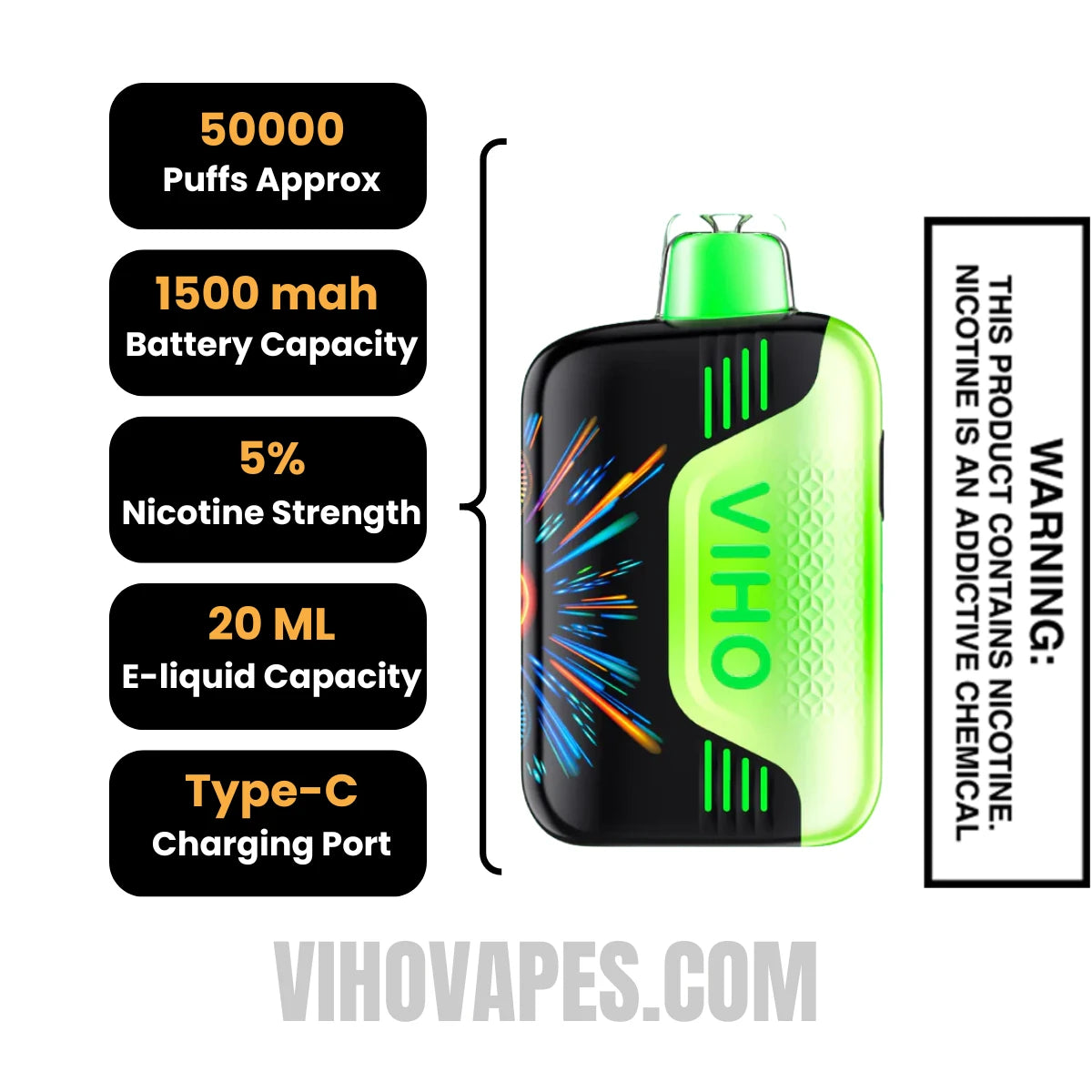 Hawaiian Punch VIHO TRX 50K Disposable Vape Specification