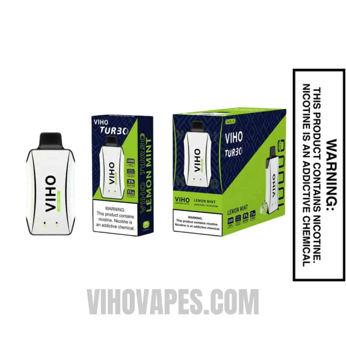 Lemon Mint VIHO Turbo Vape 10000 Puffs With Bundle Pack