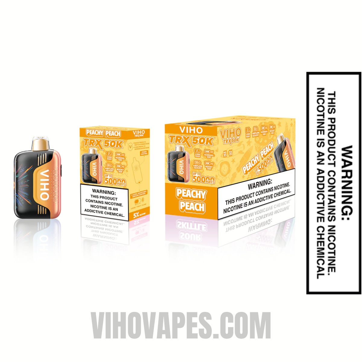 Peachy Peach VIHO TRX 50K Disposable Vape with Bundle Pack