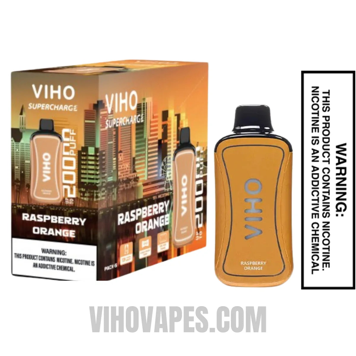 Raspberry Orange VIHO Supercharge 20000 Puffs Vape with Bundle Pack