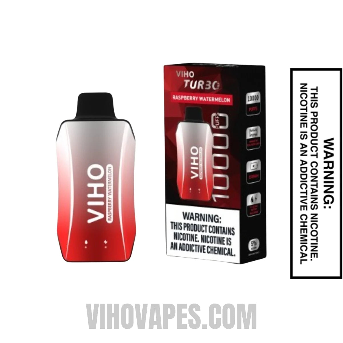 Raspberry Watermelon VIHO Turbo Vape 10000 Puffs With Package Box