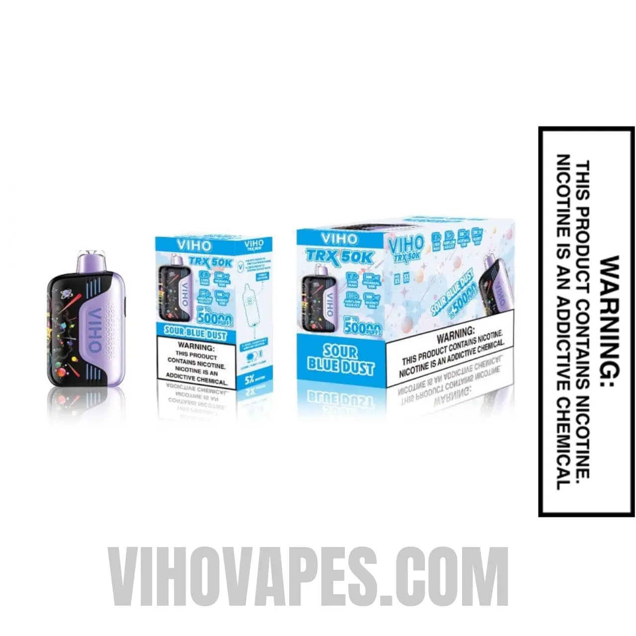 Sour Blue Dust VIHO TRX 50K Disposable Vape Bundle Pack