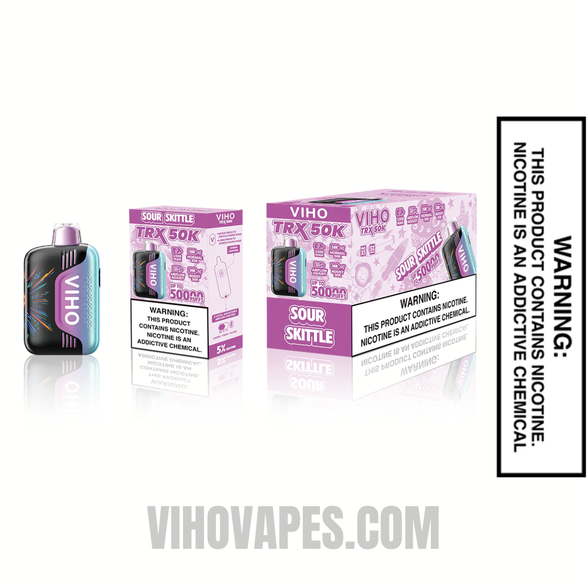 Sour Skittles VIHO TRX 50K Disposable Vape with Bundle Pack