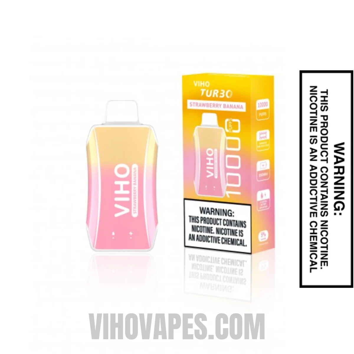 Strawberry Banana VIHO Turbo Vape 10000 Puffs With Package Box