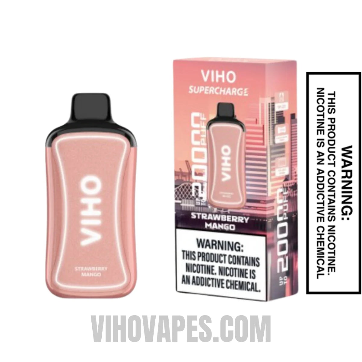 Strawberry Mango VIHO Supercharge 20000 Puffs Vape With Package Box