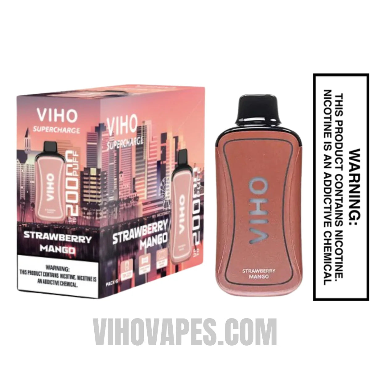 Strawberry Mango VIHO Supercharge 20000 Puffs Vape with Bundle Pack