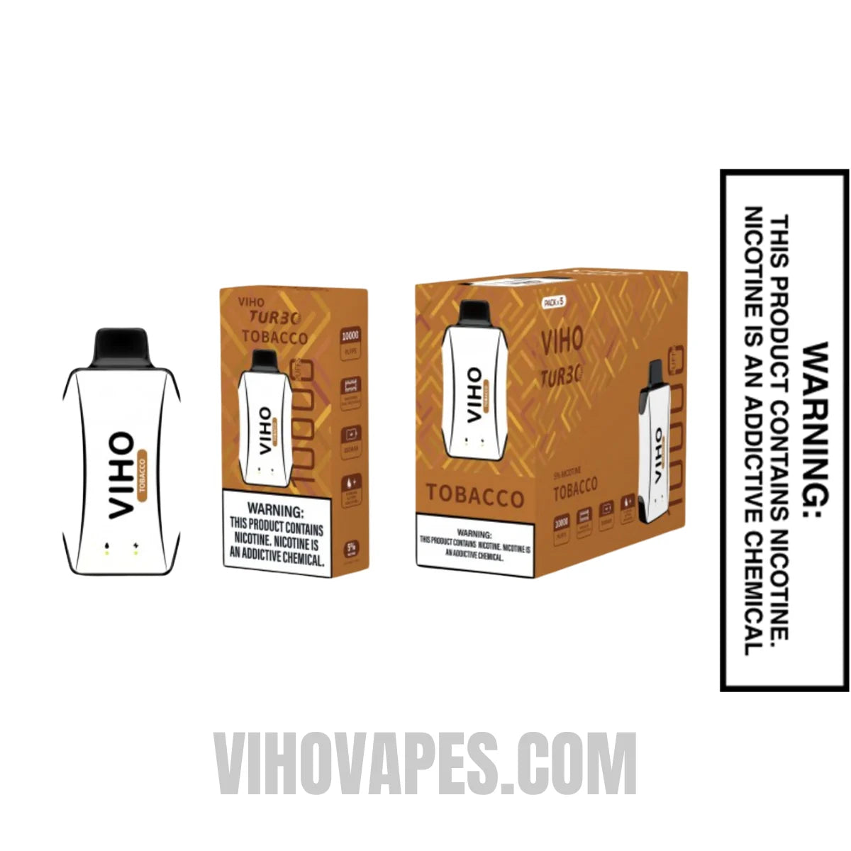 Tobacco VIHO Turbo Vape 10000 Puffs With Bundle Pack