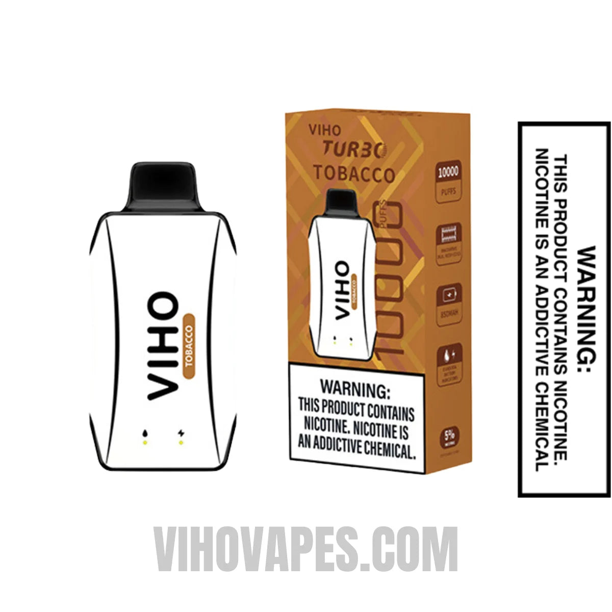 Tobacco VIHO Turbo Vape 10000 Puffs With Package Box