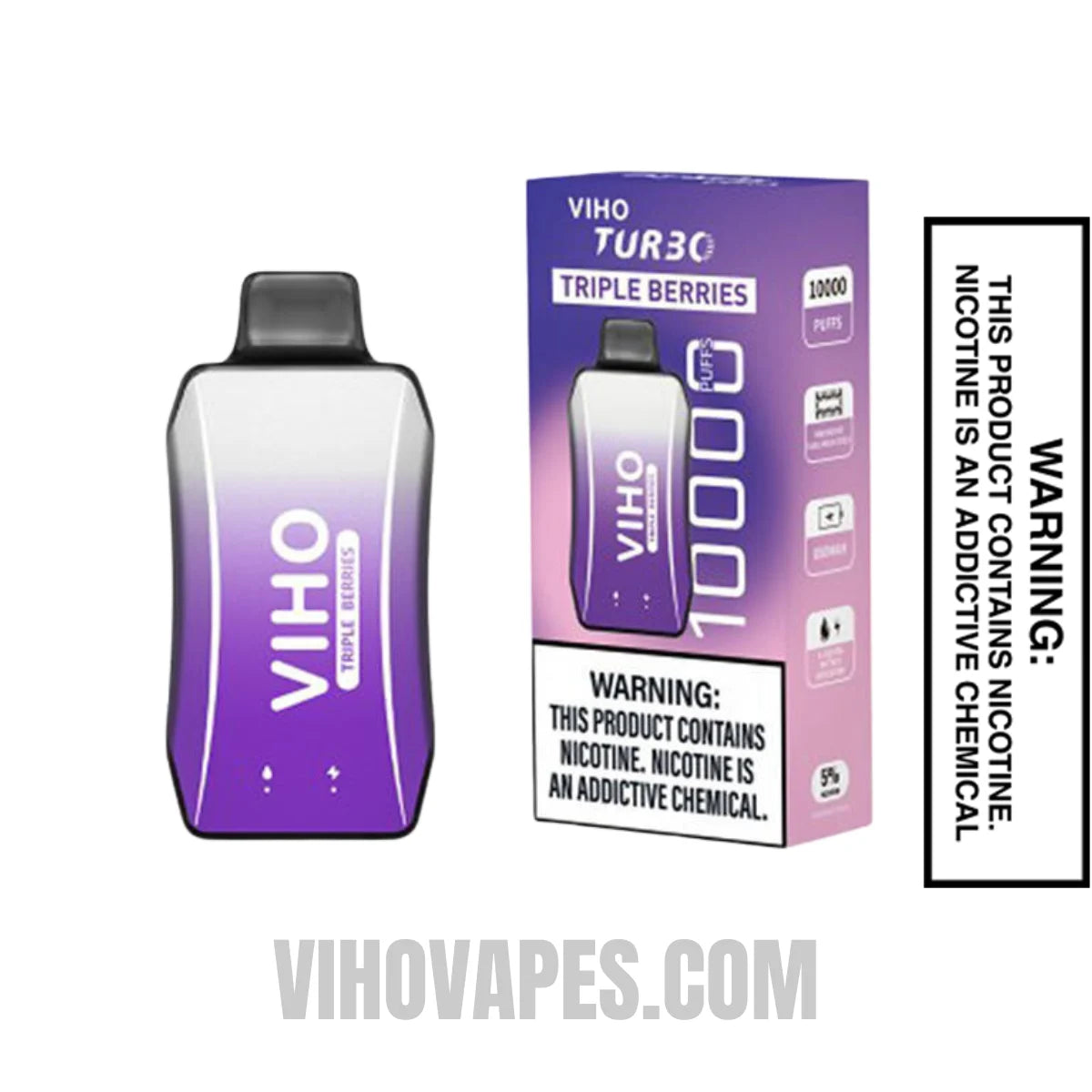 Triple Berries VIHO Turbo Vape 10000 Puffs With Package Box