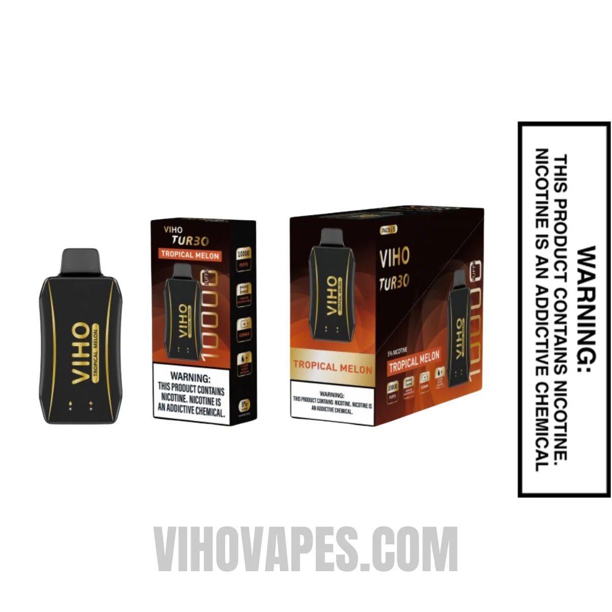 Tropical Melon VIHO Turbo Vape 10000 Puffs With Bundle Pack