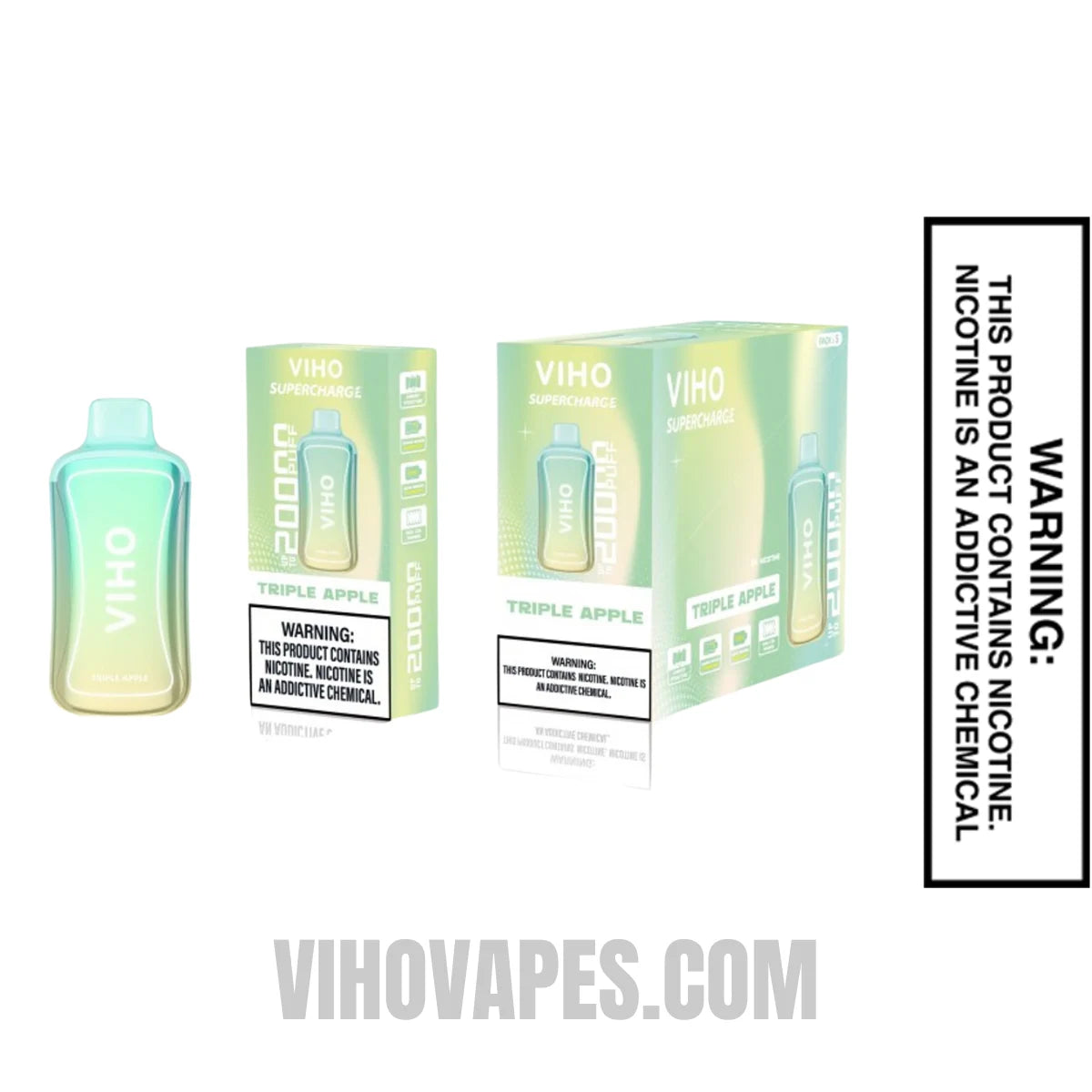 Viho Triple Apple Supercharge Vape 20000 Puff with Bundle Pack