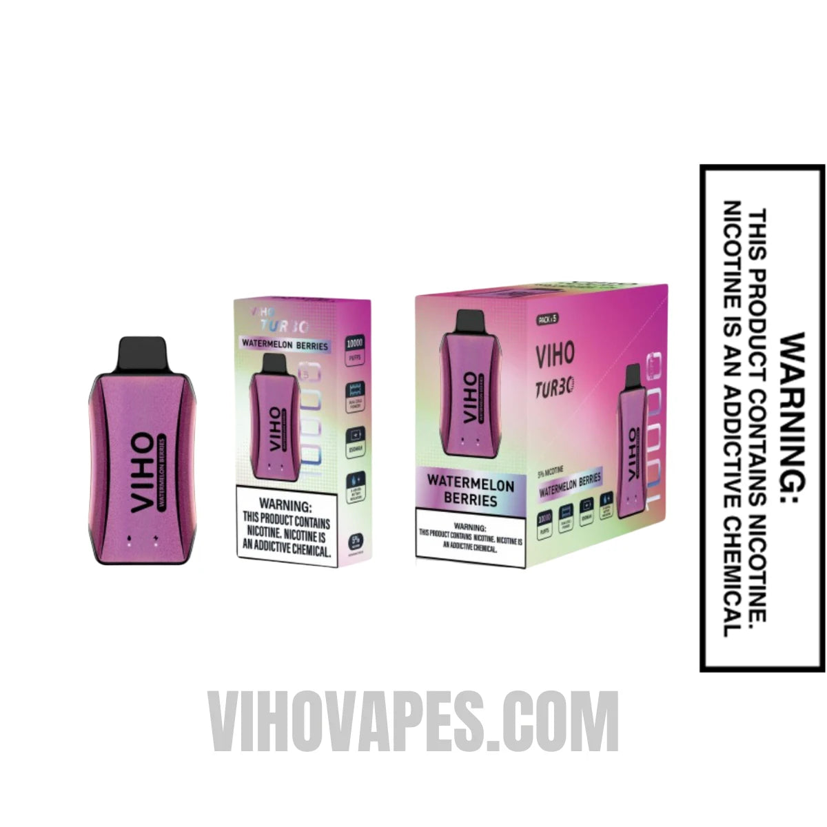Watermelon Berries VIHO Turbo Vape 10000 Puffs With Bundle Pack