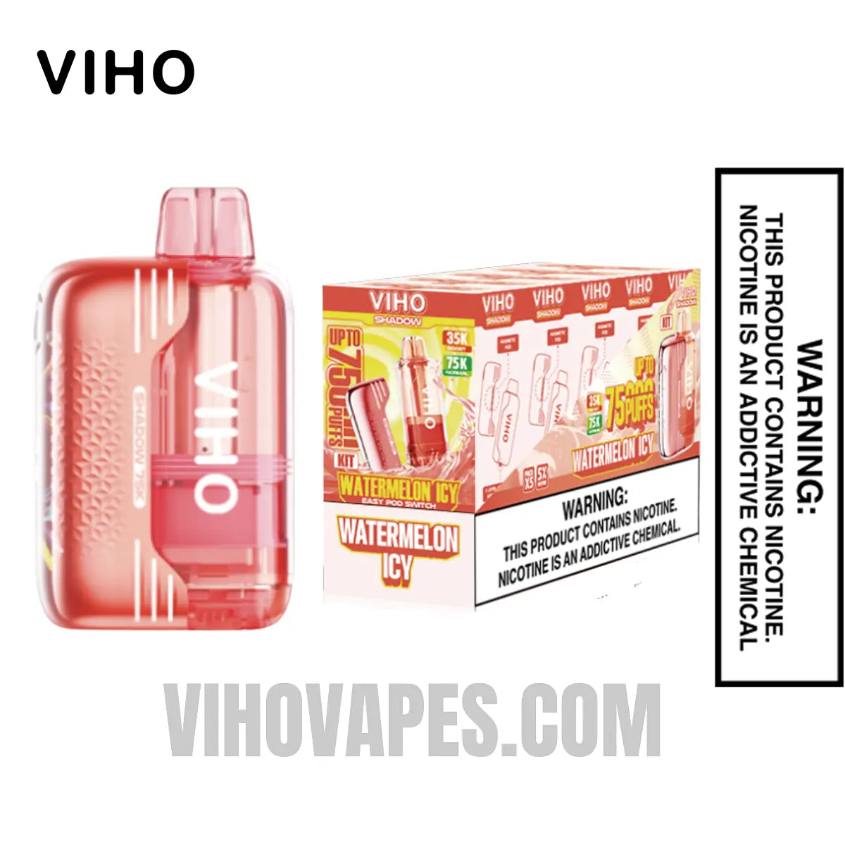 Watermelon Icy VIHO Shadow 75K Vape Kit With Bundle Box