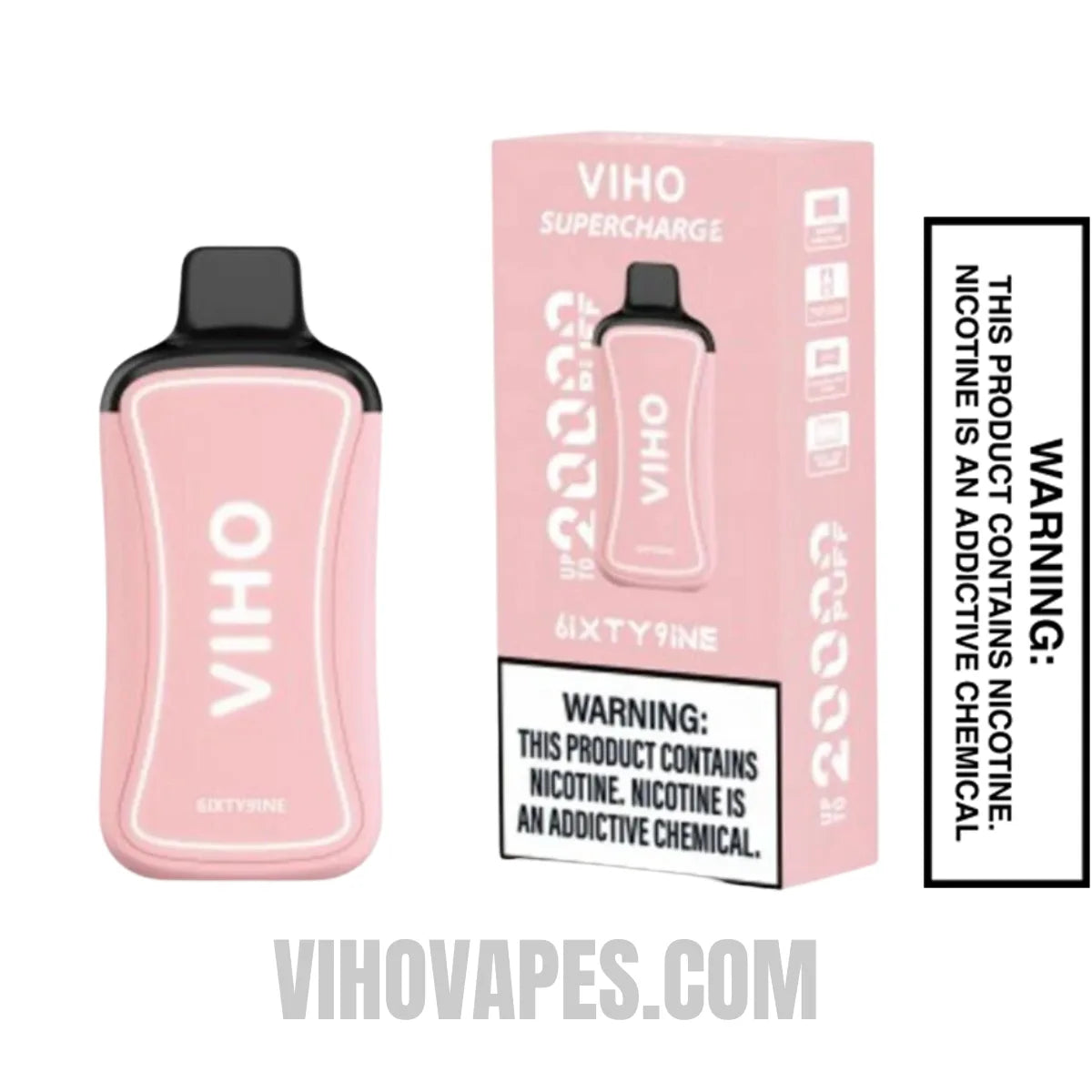 6IXTY9INE VIHO Supercharge 20000 Puffs Vape With Package Box