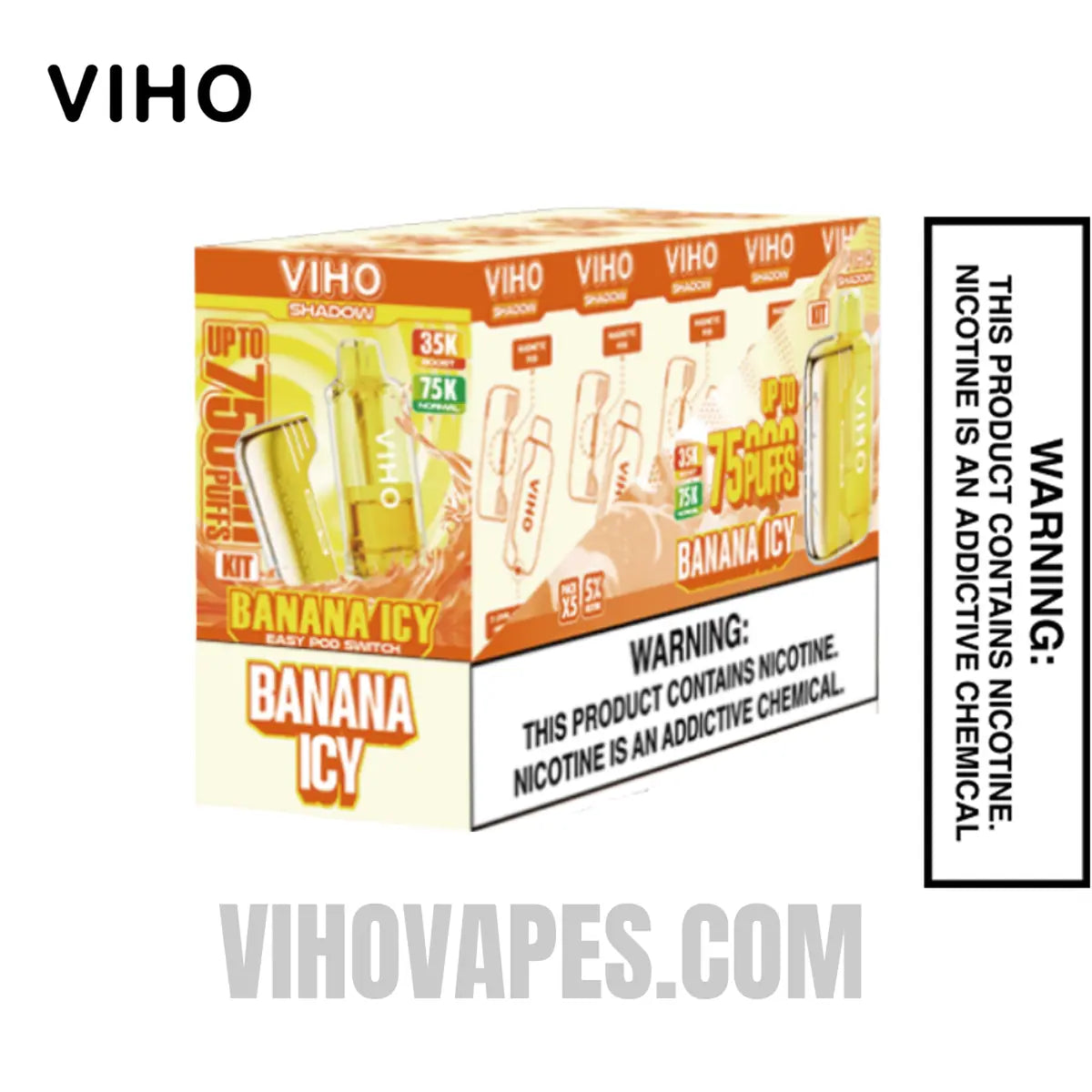 Banana Icy VIHO Shadow 75K Vape Kit Bundle Box