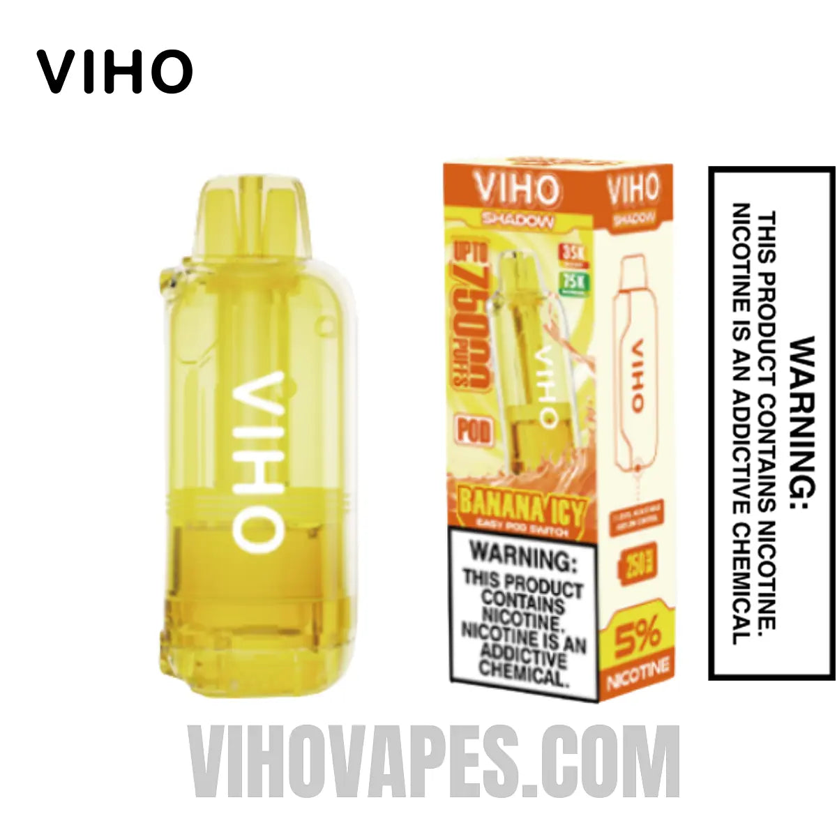 Banana Icy VIHO Shadow 75K Vape Pod With Package Box