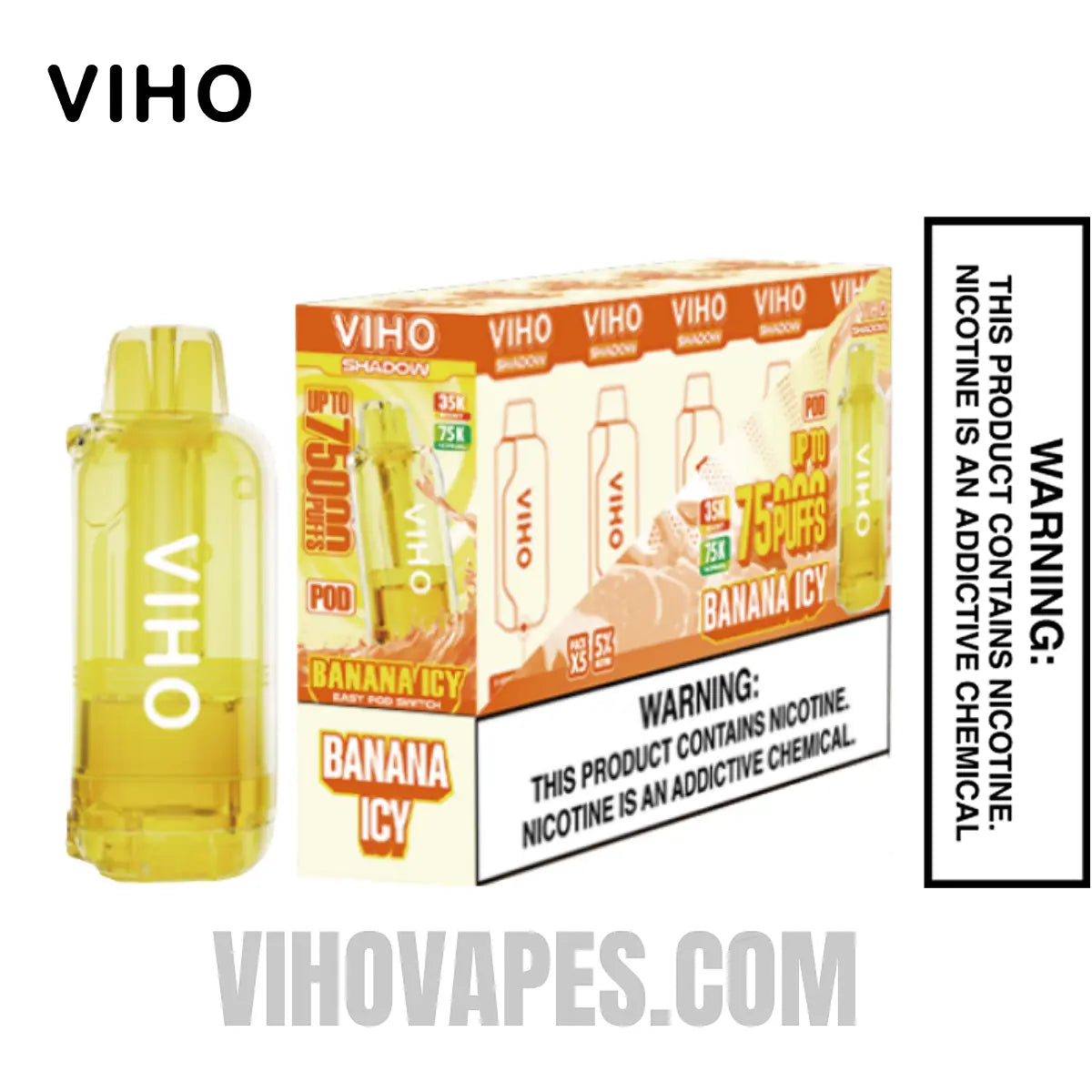 Banana Icy VIHO Shadow 75K Vape Pod With Bundle Box