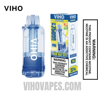 Blue Razz Icy VIHO Shadow 75K Vape Pod With Package Box