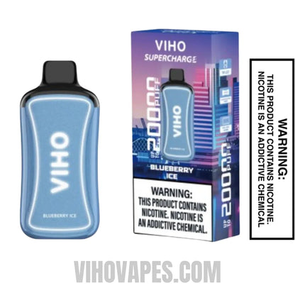 Blueberry Ice VIHO Supercharge 20000 Puffs Vape With Package Box