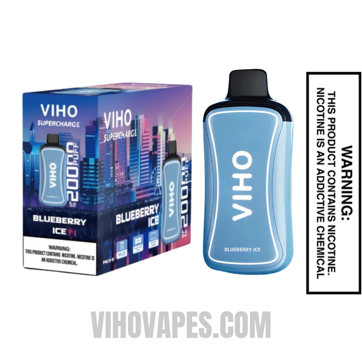 Blueberry Ice VIHO Supercharge 20000 Puffs Vape with Bundle Pack