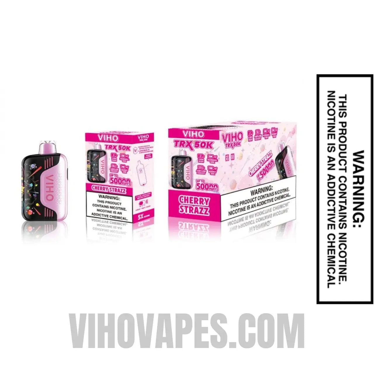 Cherry Strazz VIHO TRX 50K Disposable Vape Bundle Pack