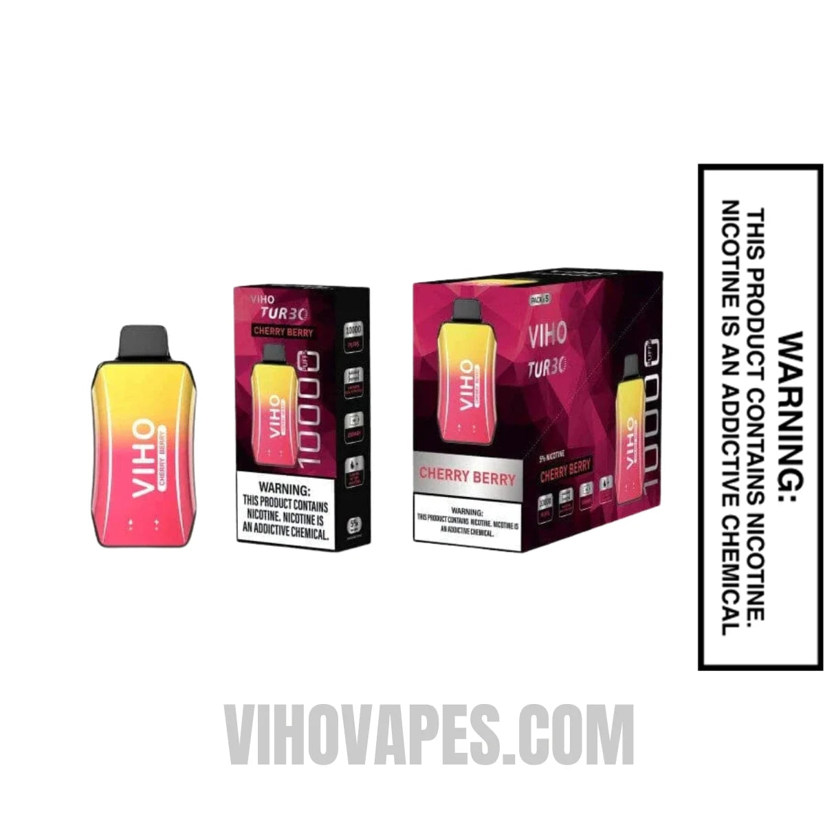 Cherry Berry VIHO Turbo Vape 10000 Puffs With Bundle Pack