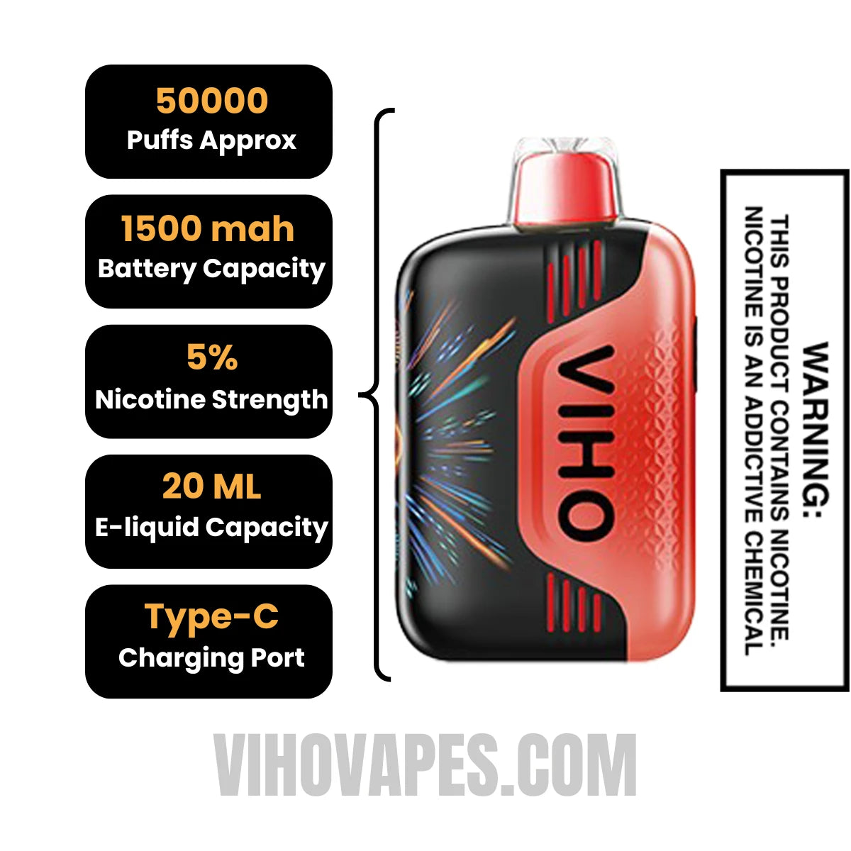 Cola Slurpee VIho TRX 50K Disposable Vape Specification