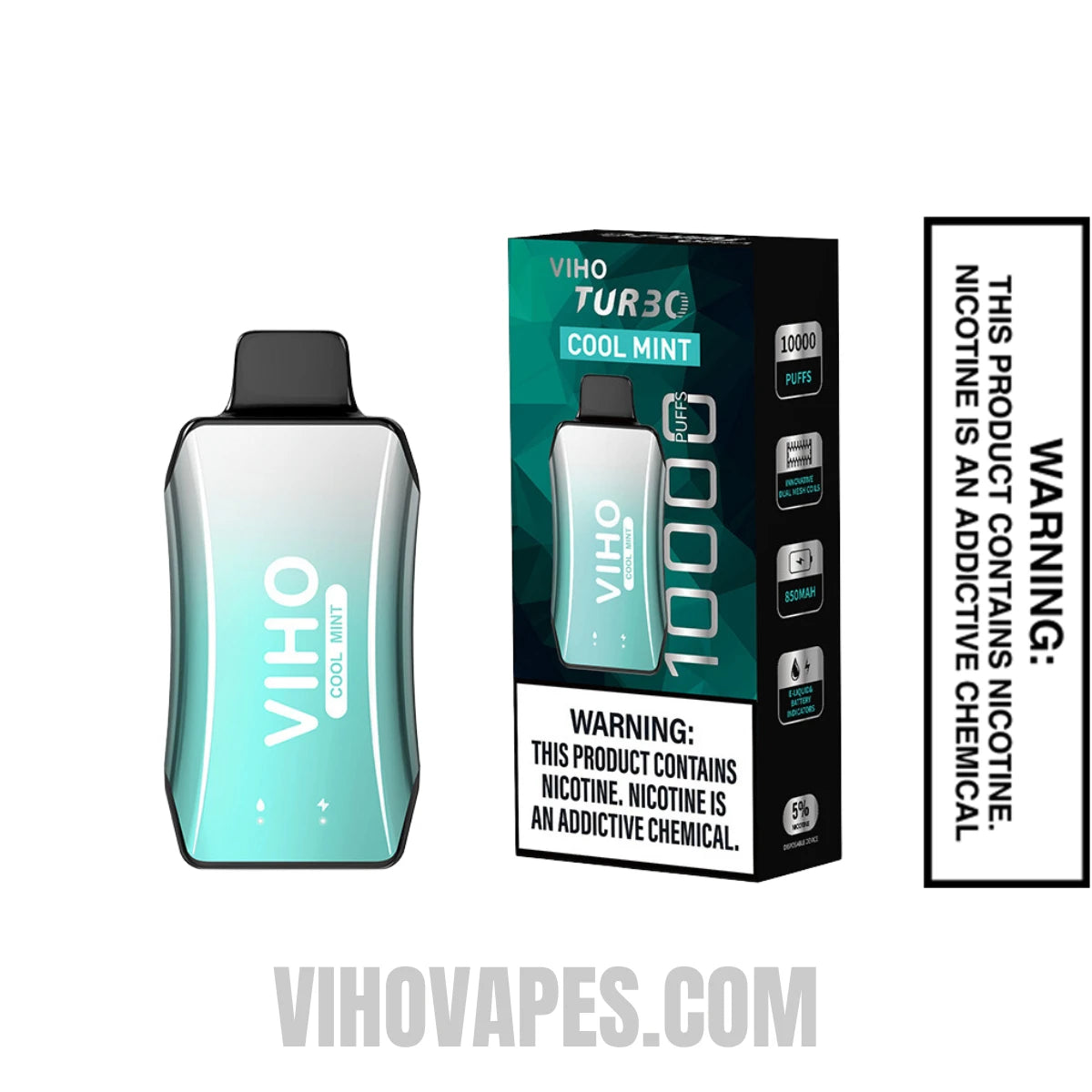 Cool Mint VIHO Turbo Vape 10000 Puffs With Package Box