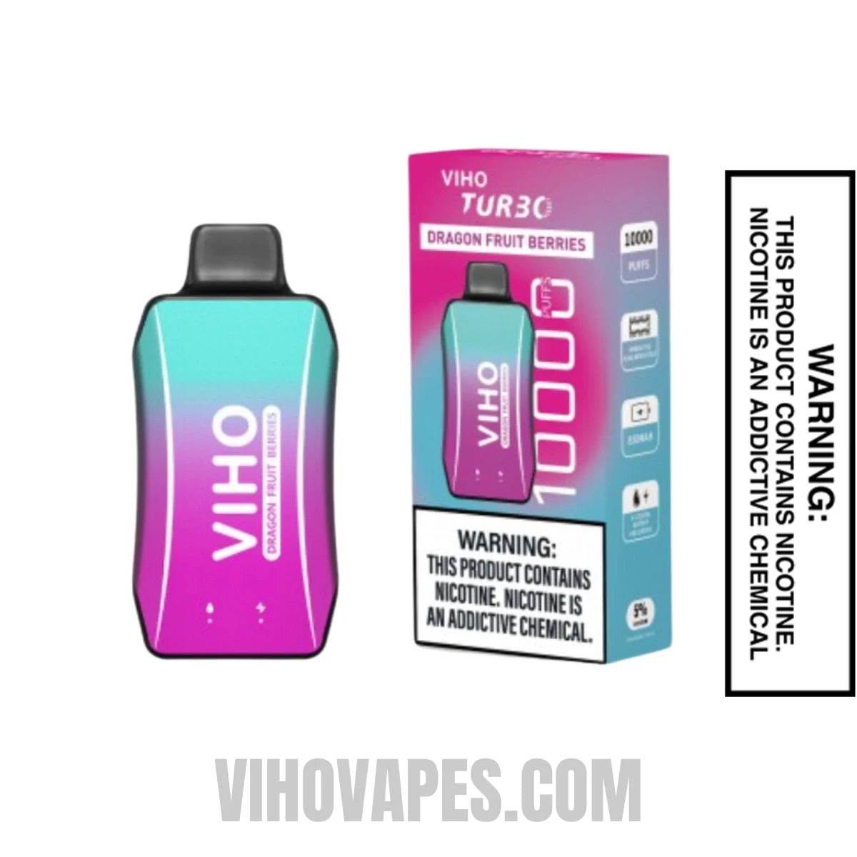 Dragon Fruit Berries VIHO Turbo Vape 10000 Puffs With Package Box