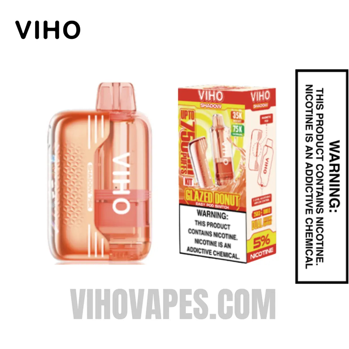 Glazed Donut VIHO Shadow 75K Vape Kit With Package Box