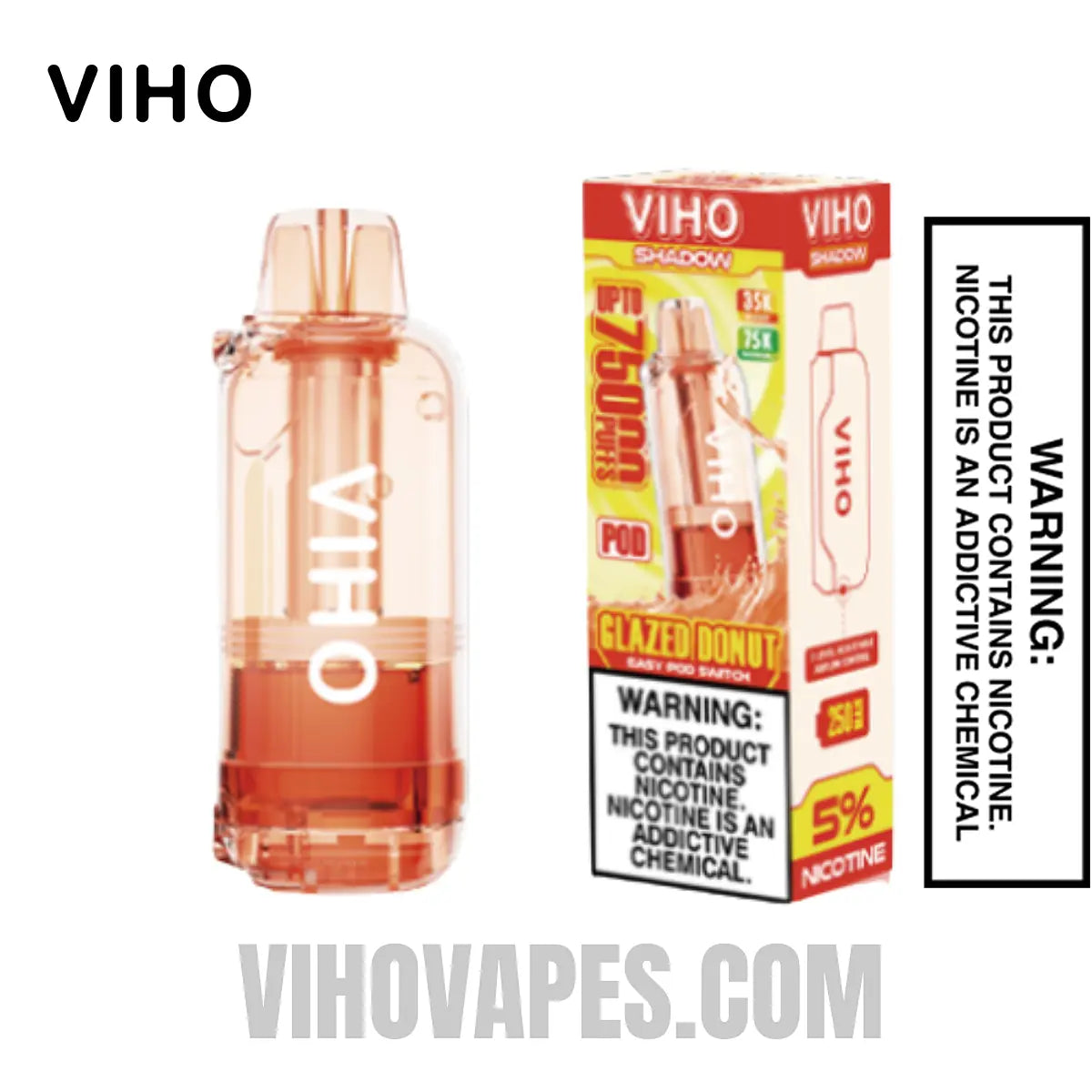 Glazed Donut VIHO Shadow 75K Vape Pod With Package Box