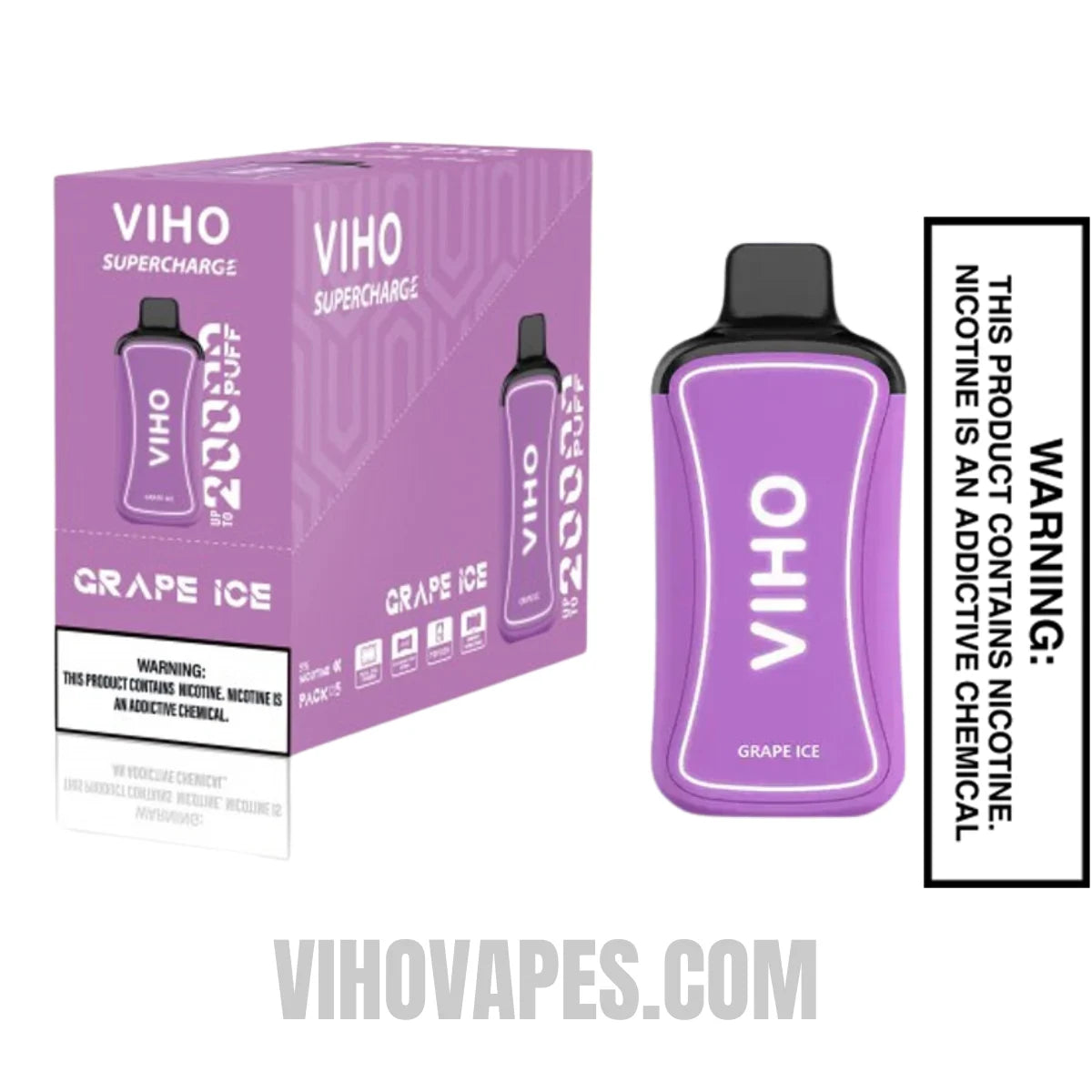 Grape Ice VIHO Supercharge 20000 Puffs Vape with Bundle Pack