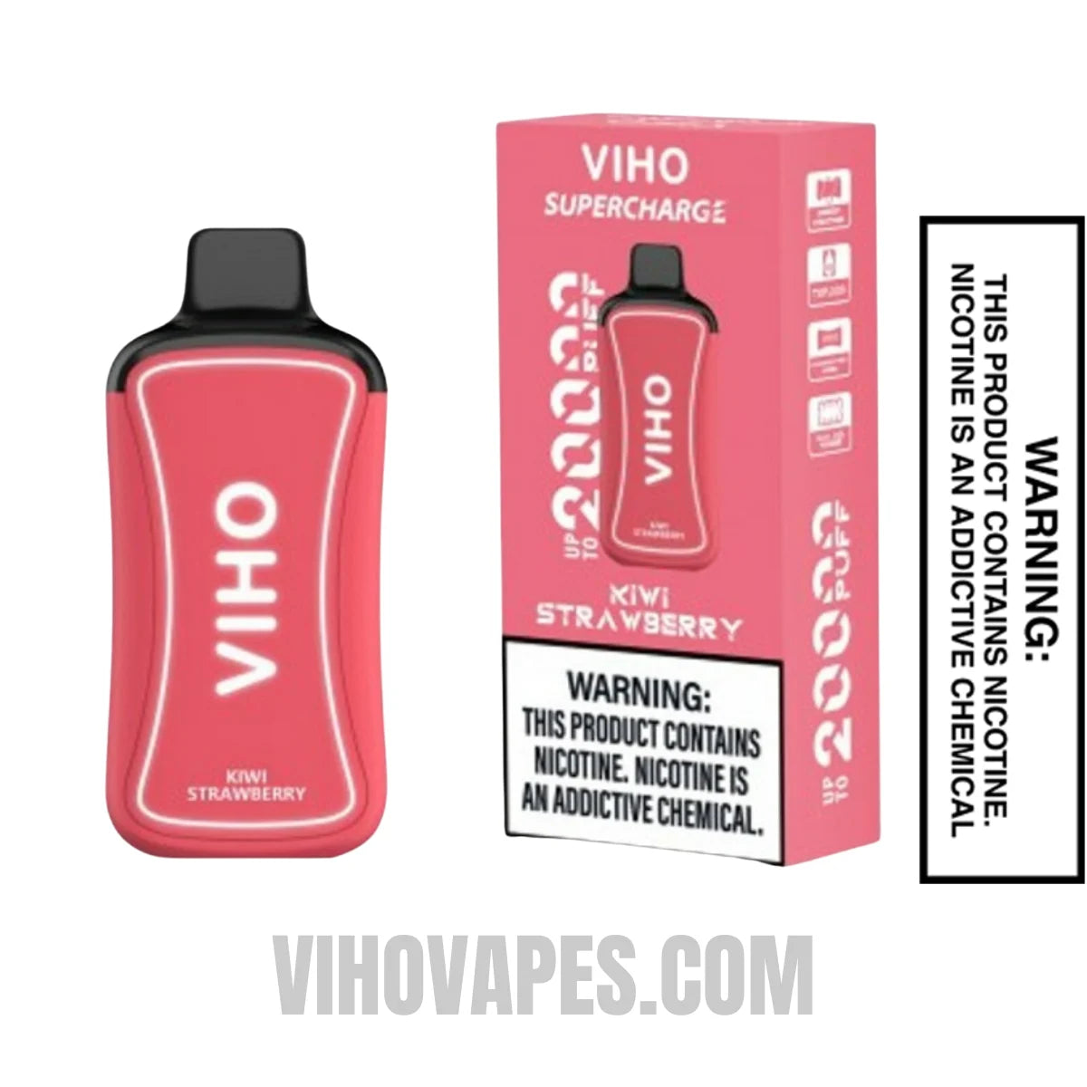 Kiwi Strawberry VIHO Supercharge 20000 Puffs Vape With Package Box