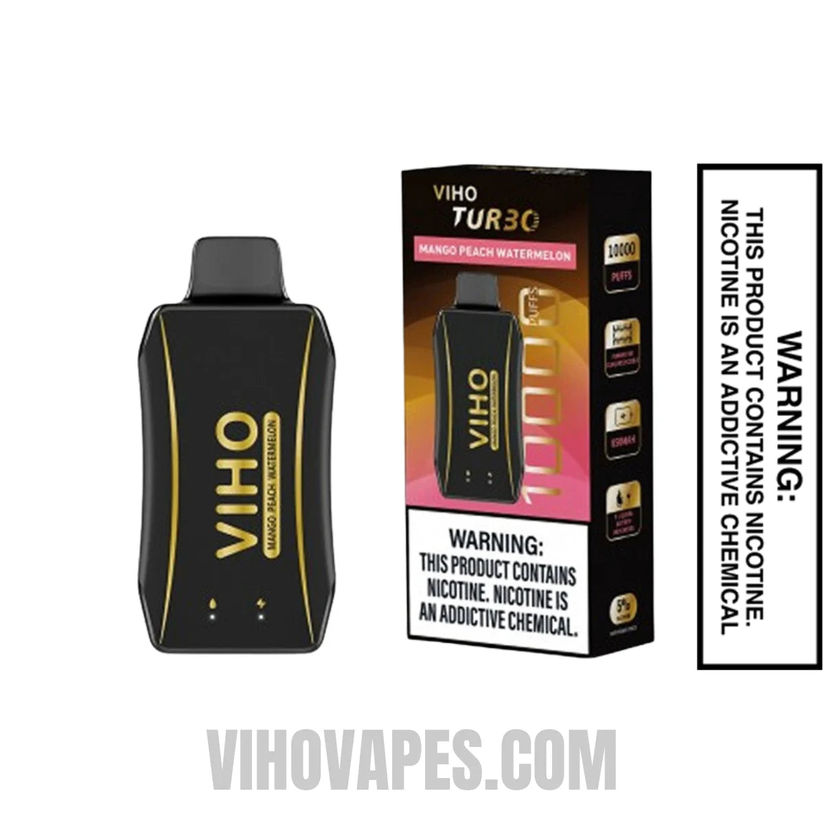 Mango Peach Watermelon VIHO Turbo Vape 10000 Puffs With Package Box
