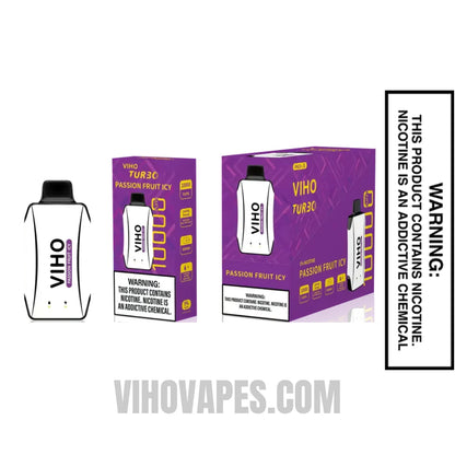 Passion Fruit Icy VIHO Turbo Vape 10000 Puffs With Bundle Pack