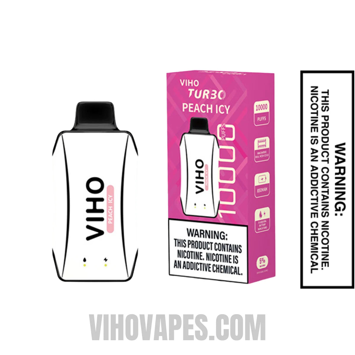 Peach Icy VIHO Turbo Vape 10000 Puffs With Package Box