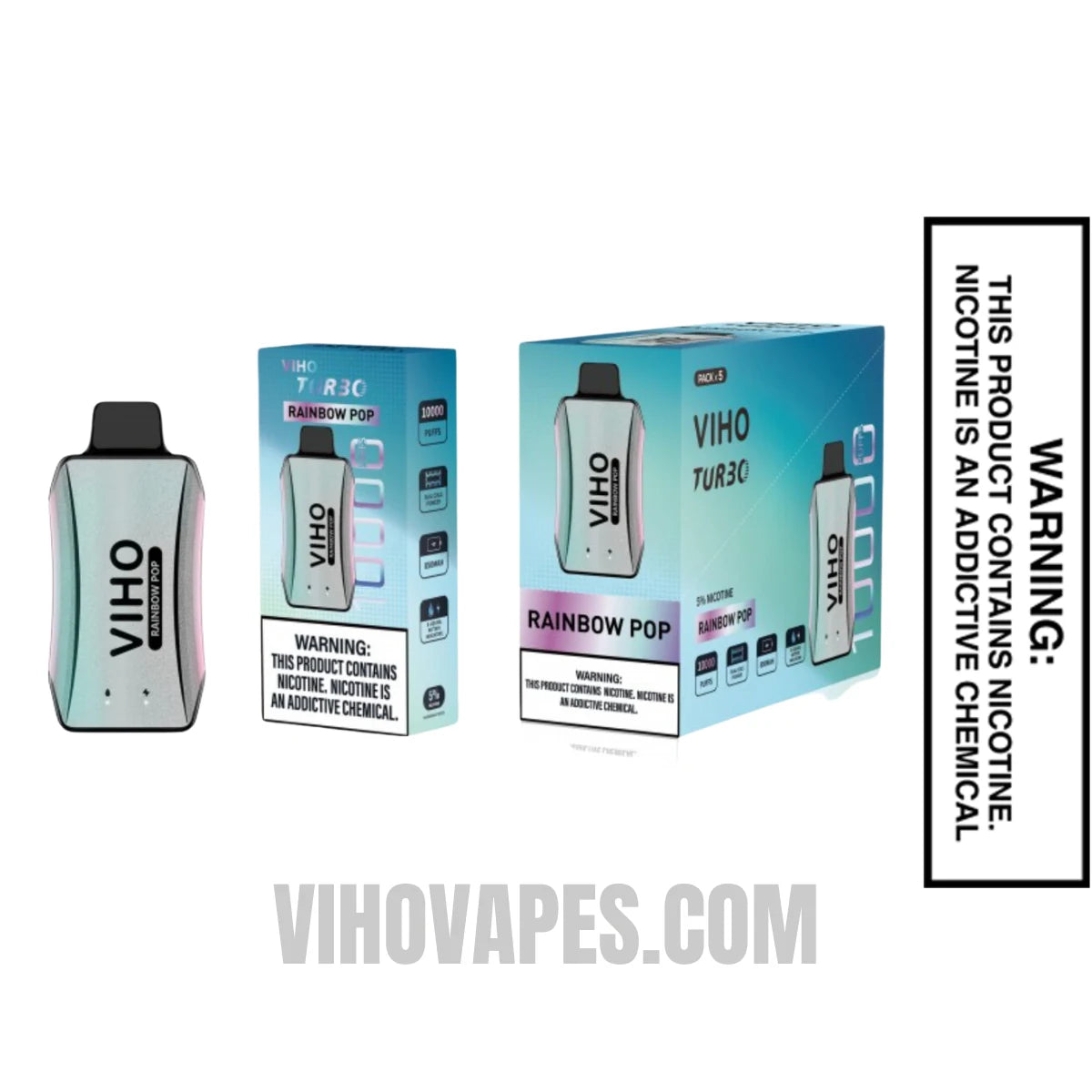 Rainbow POP VIHO Turbo Vape 10000 Puffs With Bundle Pack