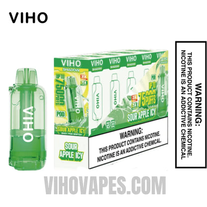 Sour Apple Icy VIHO Shadow 75K Vape Pod With Bundle Box