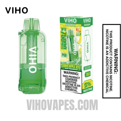 Sour Apple Icy VIHO Shadow 75K Vape Pod With Package Box