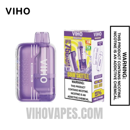 Sour Skittle VIHO Shadow 75K Vape Kit With Package Box